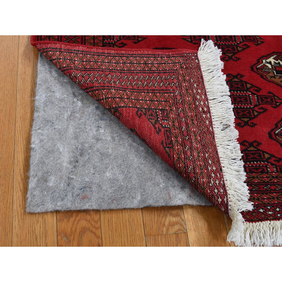 3'2" x 4'8" New Hand Knotted Red Wool Rectangle Oriental Rug - MOA10287683