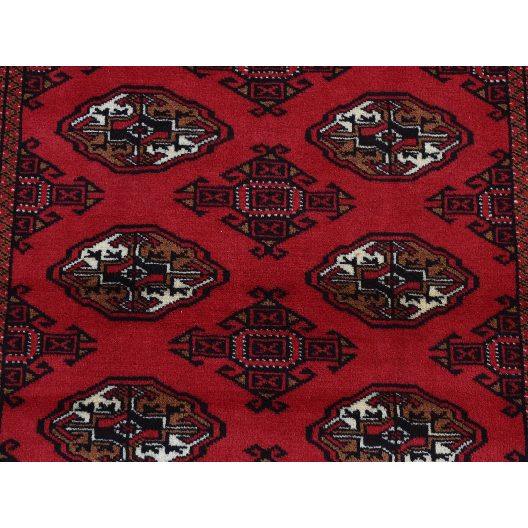 3'2" x 4'8" New Hand Knotted Red Wool Rectangle Oriental Rug - MOA10287683