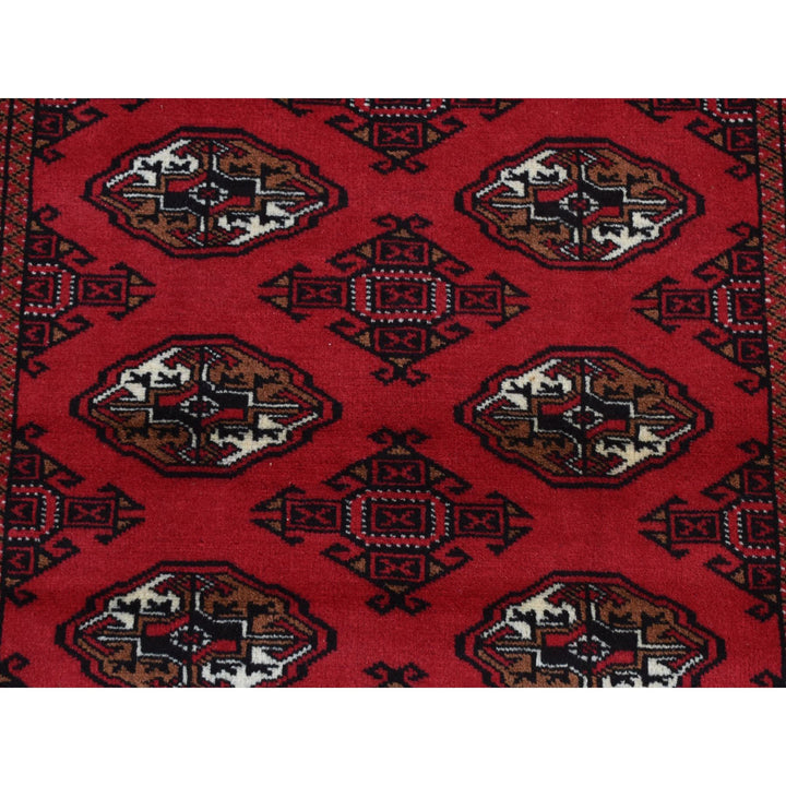 3'2" x 4'8" New Hand Knotted Red Wool Rectangle Oriental Rug - MOA10287683