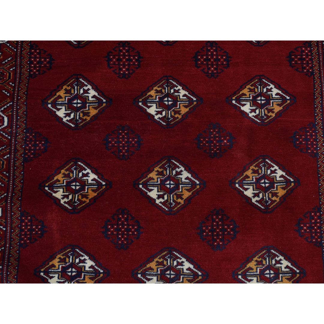 3'3" x 4'2" New Hand Knotted Red Wool Rectangle Oriental Rug - MOA10287684