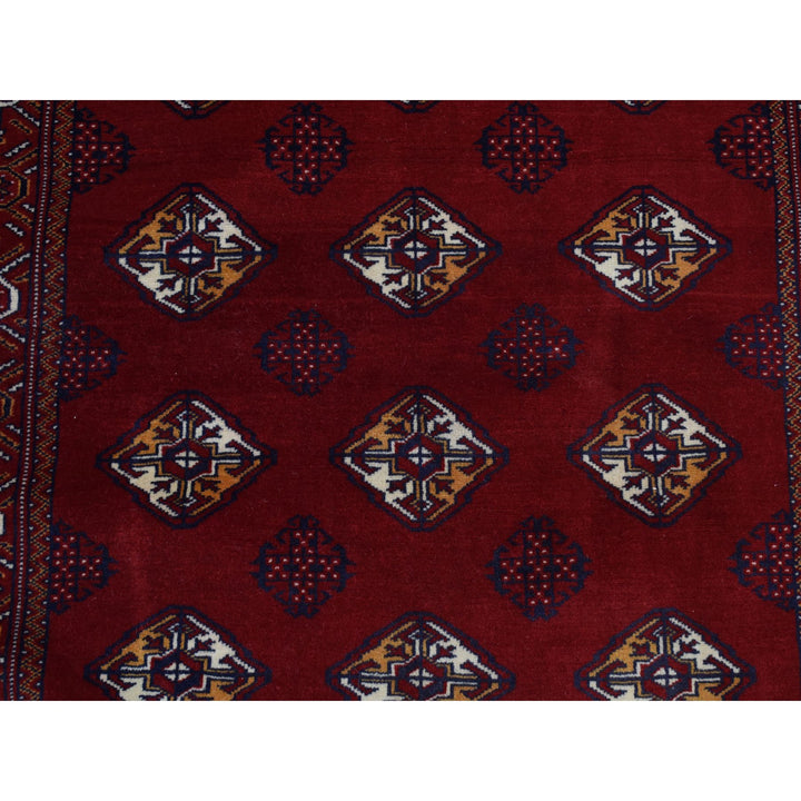 3'3" x 4'2" New Hand Knotted Red Wool Rectangle Oriental Rug - MOA10287684