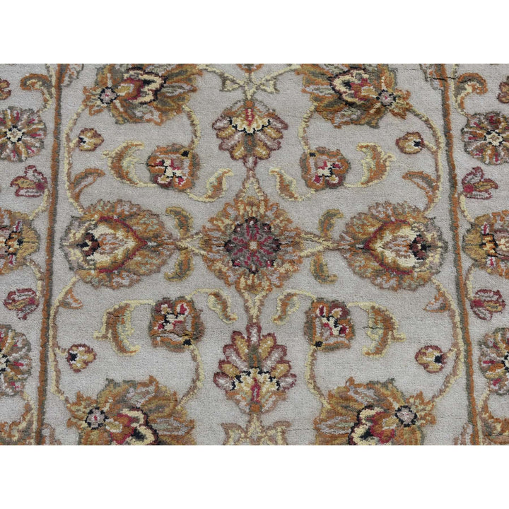 2'7" x 16'0" New Hand Knotted Ivory Wool & Silk Runner Oriental Rug - MOA10287694