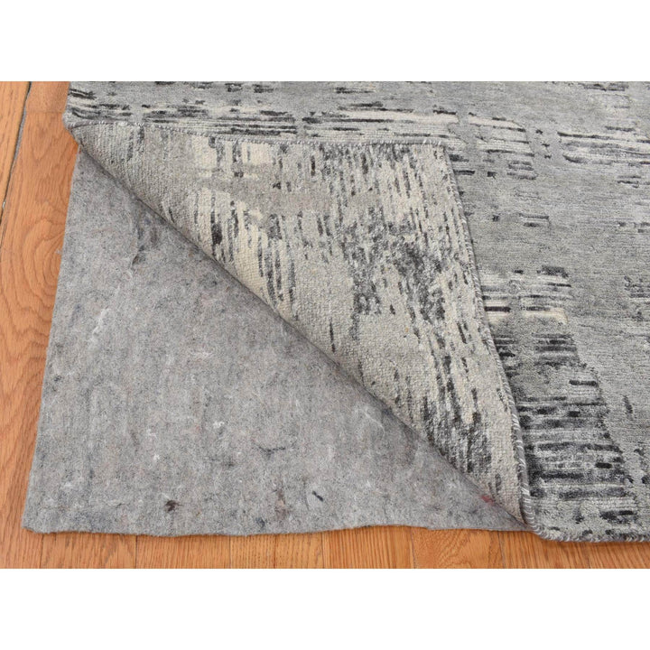 10'1" x 10'1" New Hand Knotted Grey Wool Square Oriental Rug - MOA10287705