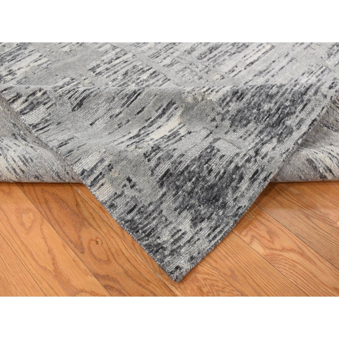 10'1" x 10'1" New Hand Knotted Grey Wool Square Oriental Rug - MOA10287705