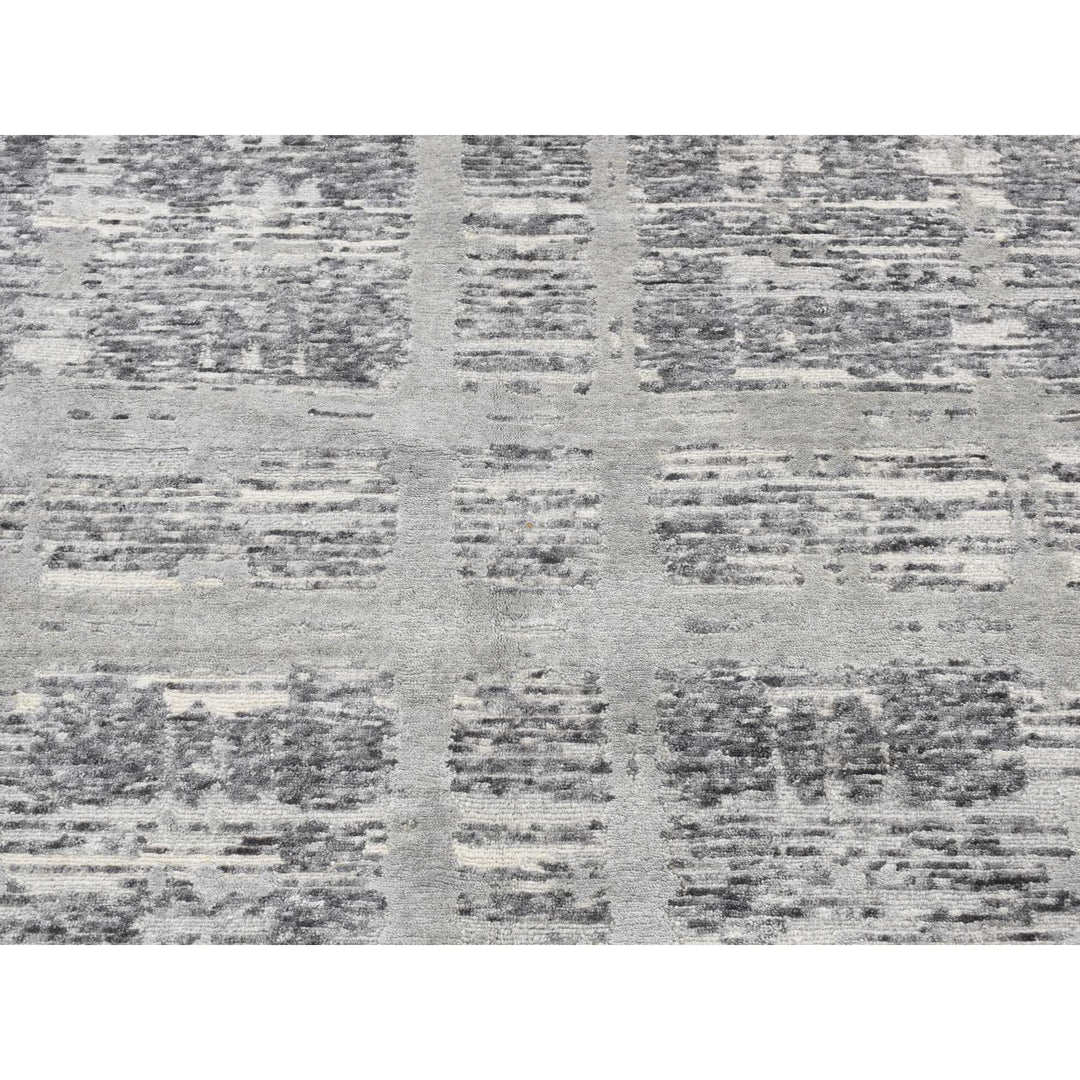 10'1" x 10'1" New Hand Knotted Grey Wool Square Oriental Rug - MOA10287705