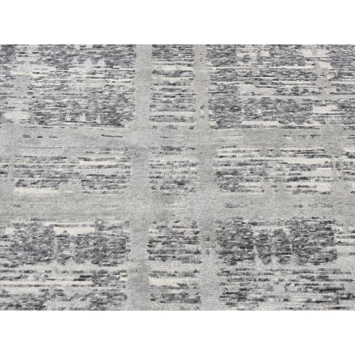 10'1" x 10'1" New Hand Knotted Grey Wool Square Oriental Rug - MOA10287705