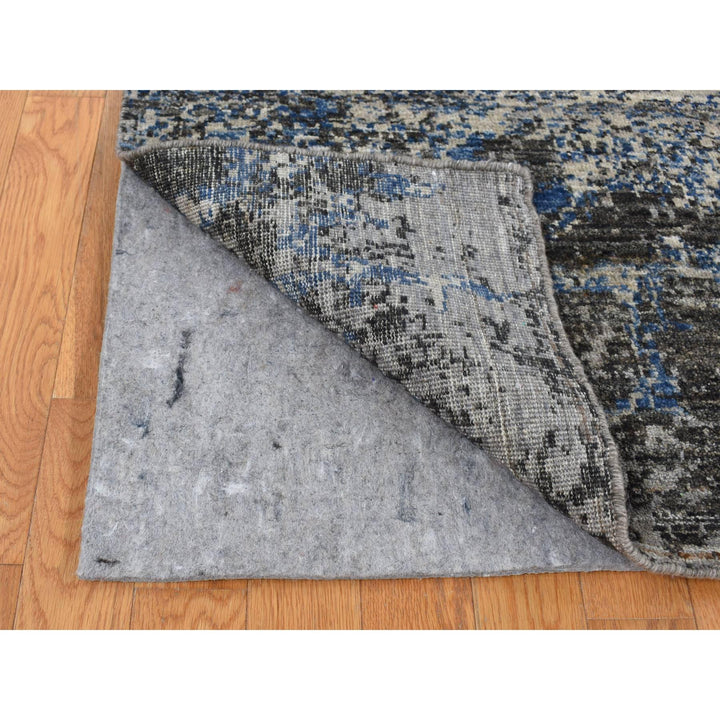 8'1" x 10'1" New Hand Knotted Grey Wool Rectangle Oriental Rug - MOA10287706