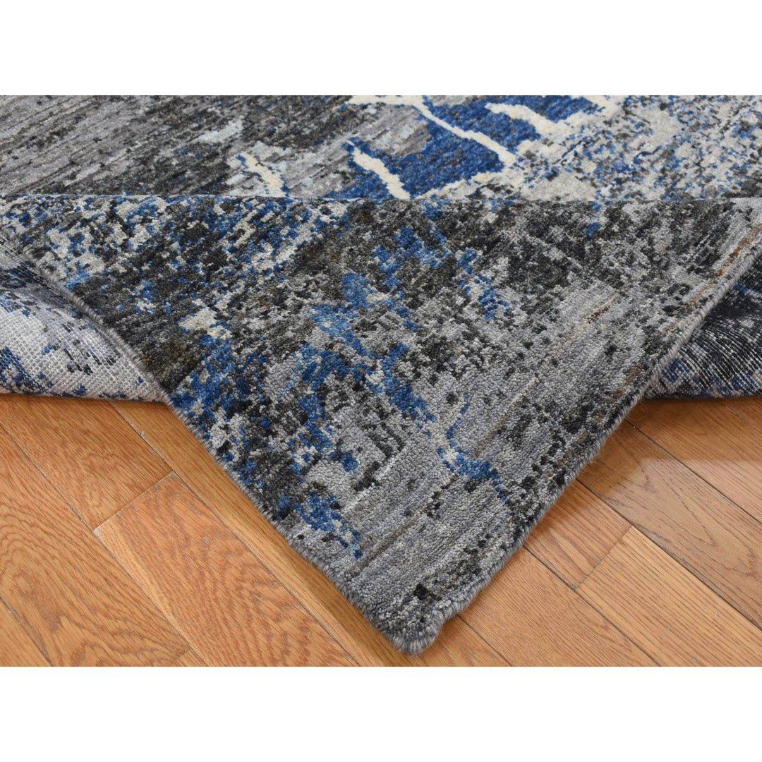 8'1" x 10'1" New Hand Knotted Grey Wool Rectangle Oriental Rug - MOA10287706