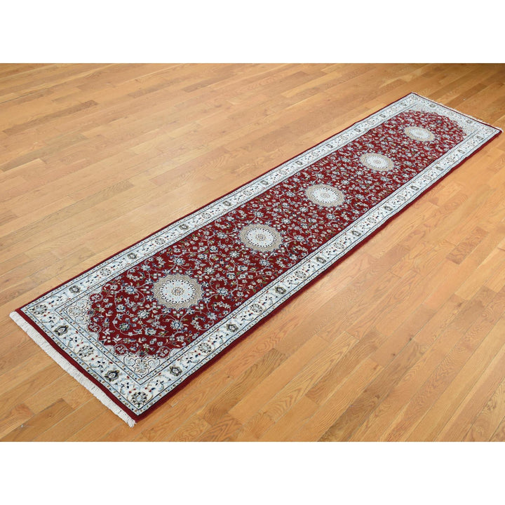 2'8" x 12'2" New Hand Knotted Red Cotton Runner Oriental Rug - MOA10287724