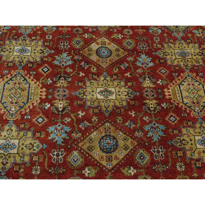 9'10" x 9'10" New Hand Knotted Red Wool Round Oriental Rug - MOA10287740