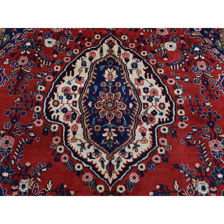 6'8" x 10'4" New Hand Knotted Red Wool Rectangle Oriental Rug - MOA10287756