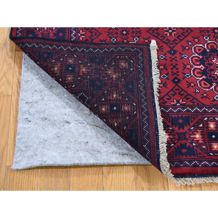 3'3" x 5'6" New Hand Knotted Red Wool Rectangle Oriental Rug - MOA10287768