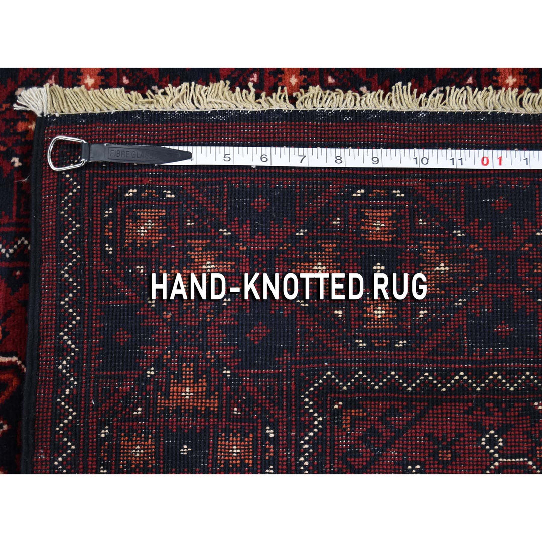 3'3" x 5'6" New Hand Knotted Red Wool Rectangle Oriental Rug - MOA10287768