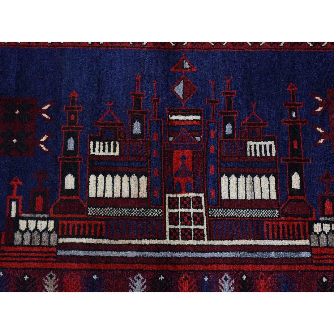 3'0" x 4'6" New Hand Knotted Blue Wool Rectangle Oriental Rug - MOA10287772