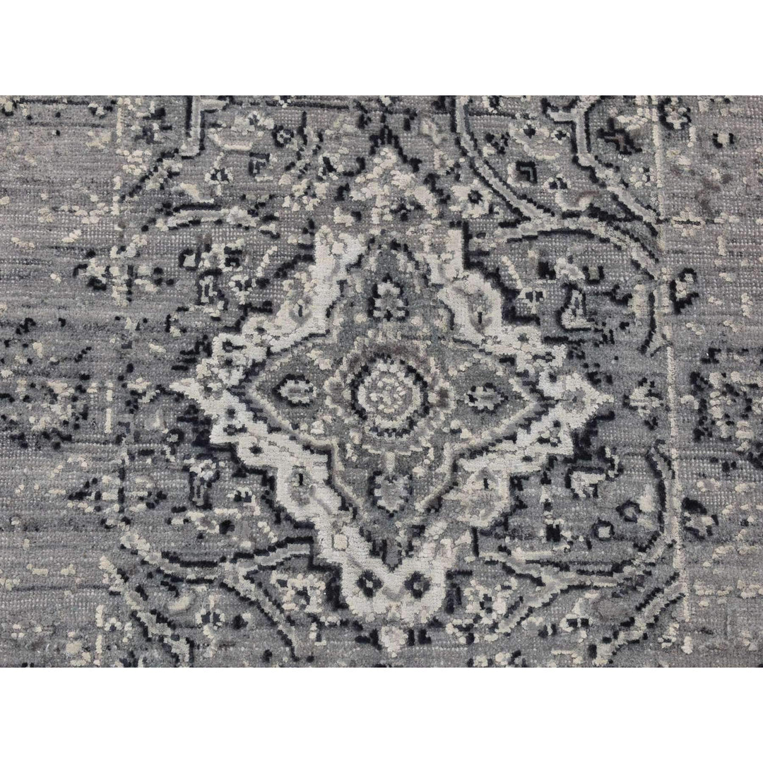 2'1" x 3'1" New Hand Knotted Grey Cotton Rectangle Oriental Rug - MOA10287781