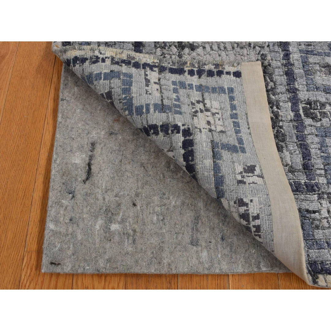 2'2" x 3'2" New Hand Knotted Grey Cotton Rectangle Oriental Rug - MOA10287785