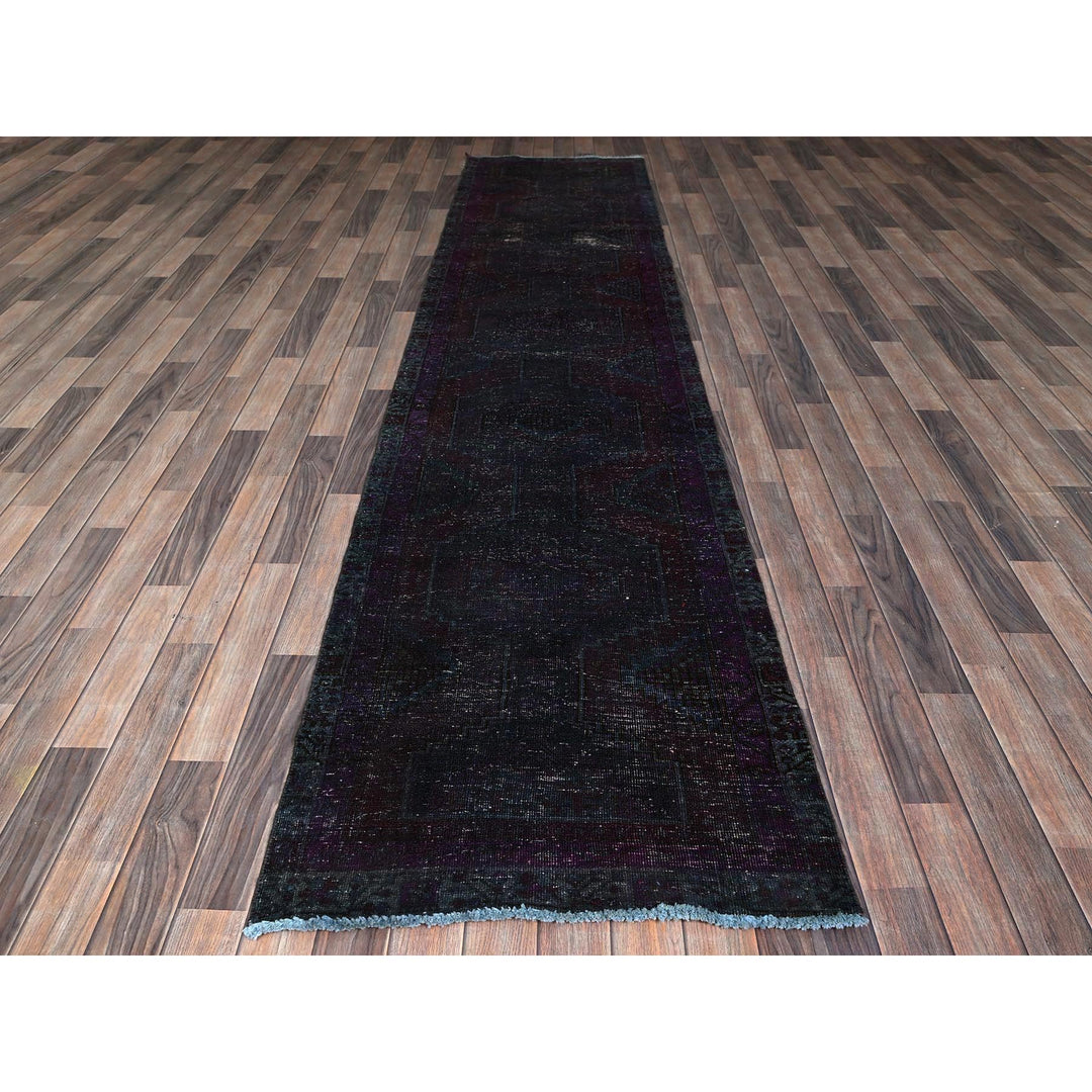 2'8" x 12'1" Vintage Hand Knotted Red Wool Runner Oriental Rug - MOA102877