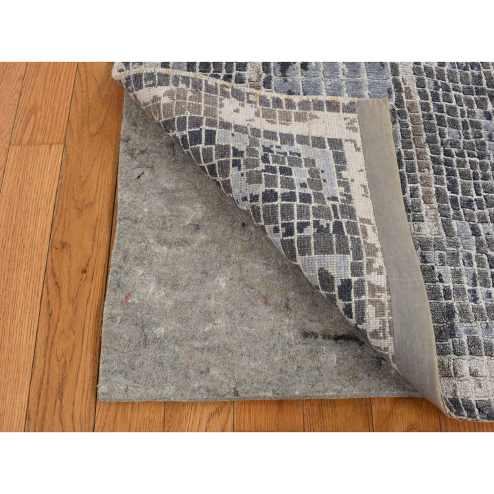 2'3" x 3'2" New Hand Knotted Grey Cotton Rectangle Oriental Rug - MOA10287801