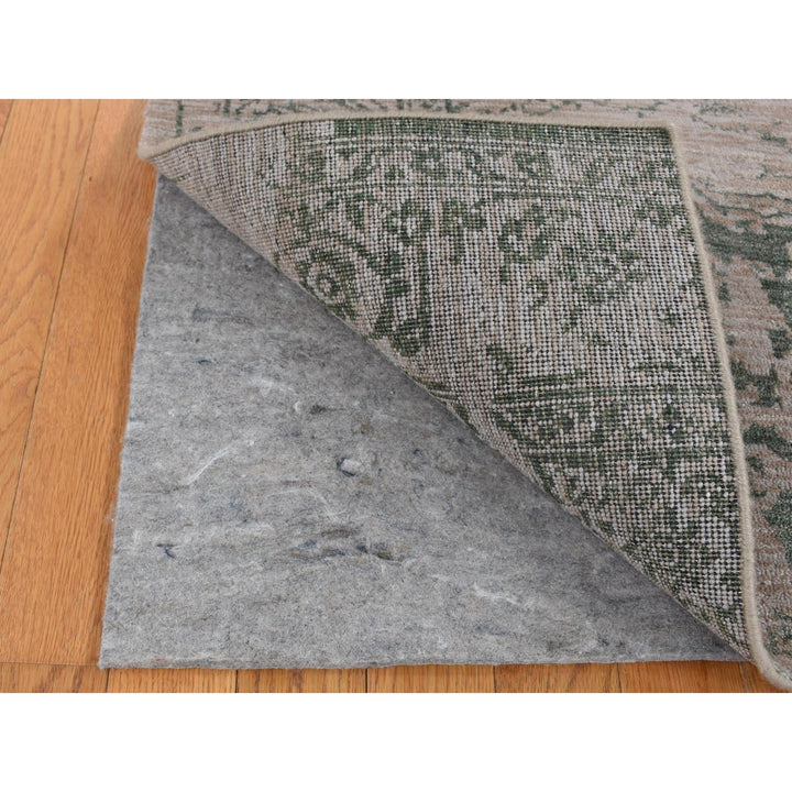 2'0" x 3'0" New Hand Knotted Grey Wool & Silk Rectangle Oriental Rug - MOA10287837