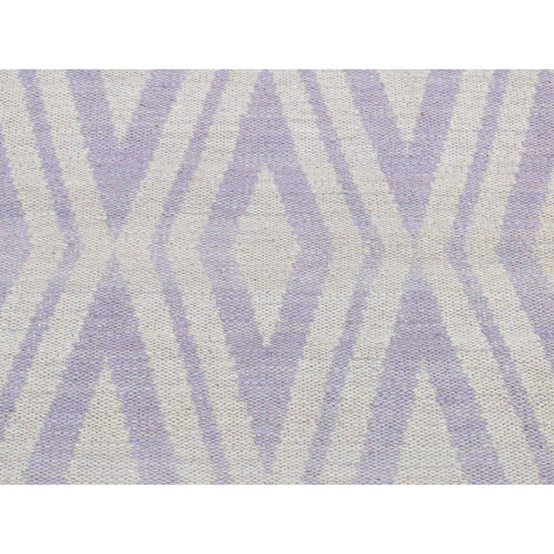 2'8" x 8'0" New Hand Woven Purple Wool Runner Oriental Rug - MOA10287844