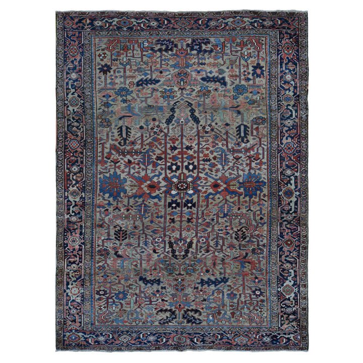 9'3" x 12'4" Vintage Hand Knotted Beige Wool Rectangle Oriental Rug - MOA10287918