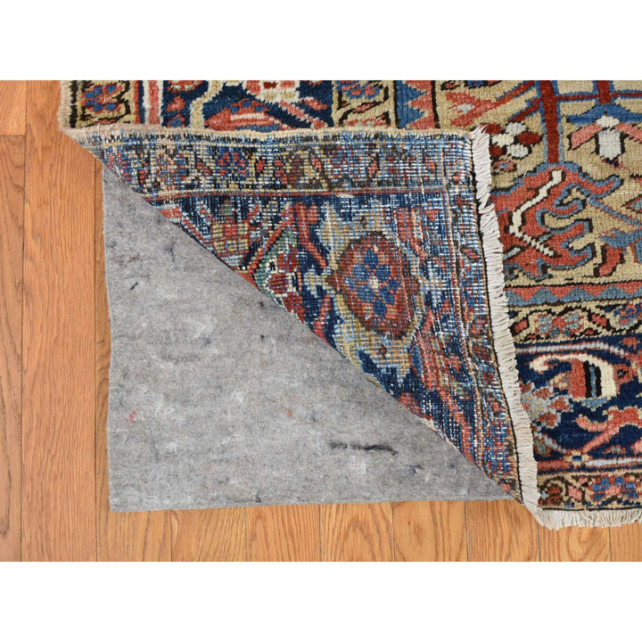 9'3" x 12'4" Vintage Hand Knotted Beige Wool Rectangle Oriental Rug - MOA10287918