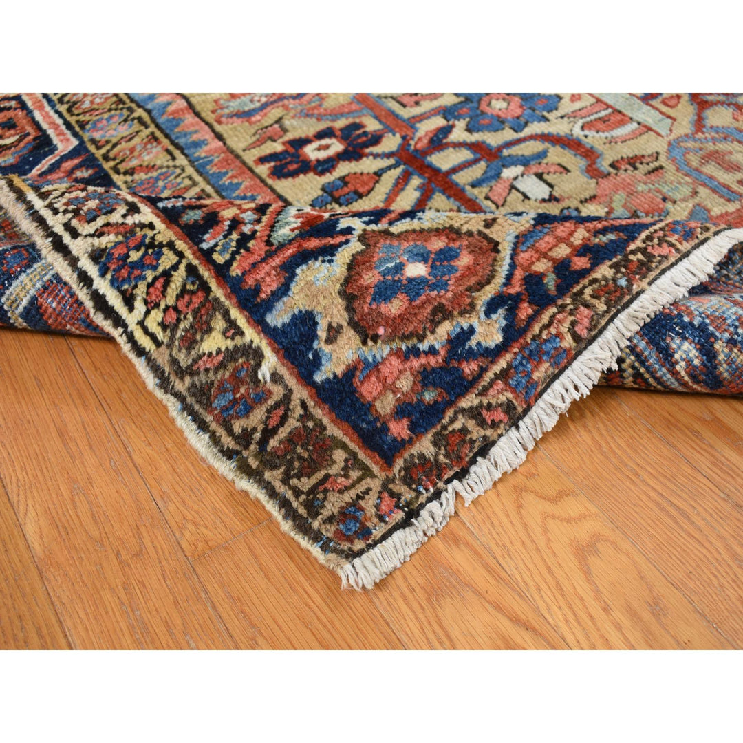 9'3" x 12'4" Vintage Hand Knotted Beige Wool Rectangle Oriental Rug - MOA10287918