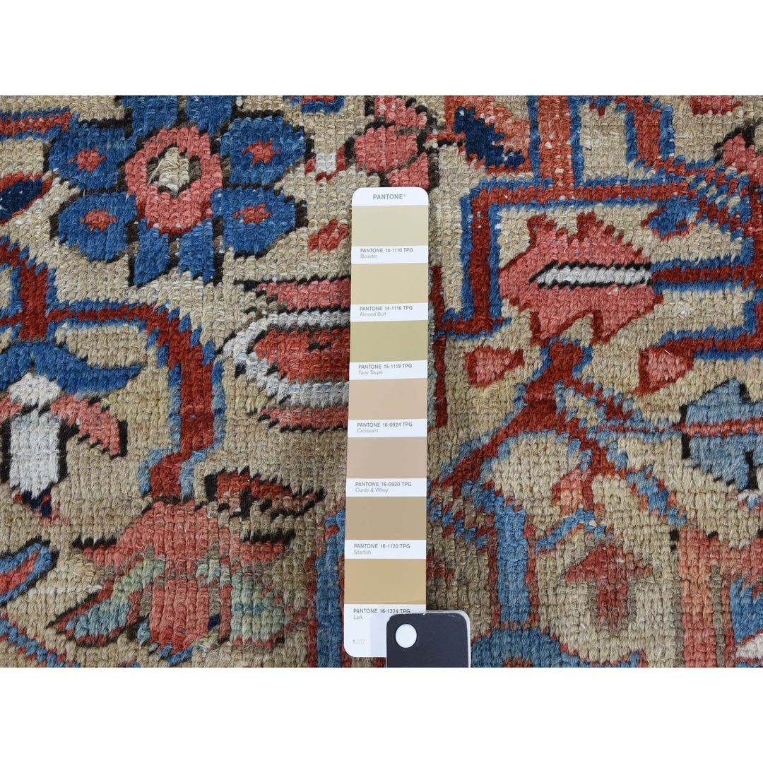 9'3" x 12'4" Vintage Hand Knotted Beige Wool Rectangle Oriental Rug - MOA10287918