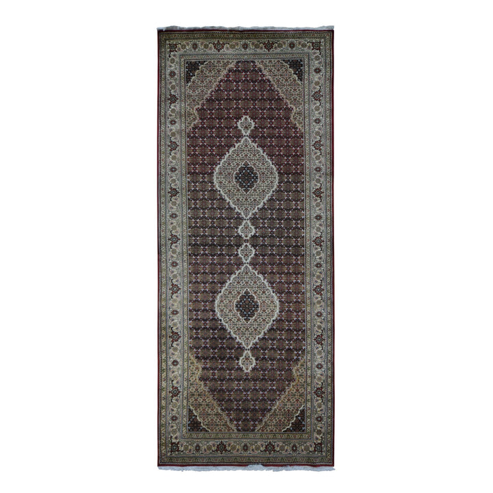 5'0" x 12'9" New Hand Knotted Red Wool Runner Oriental Rug - MOA10287985