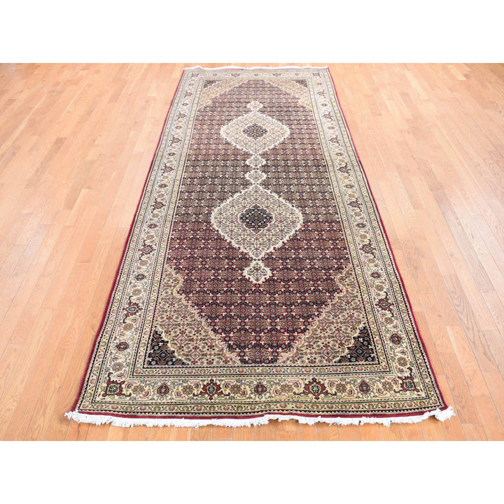 5'0" x 12'9" New Hand Knotted Red Wool Runner Oriental Rug - MOA10287985