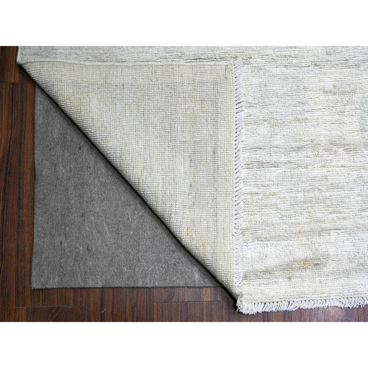 11'8" x 15'2" New Hand Knotted Ivory Wool Rectangle Oriental Rug - MOA10288027