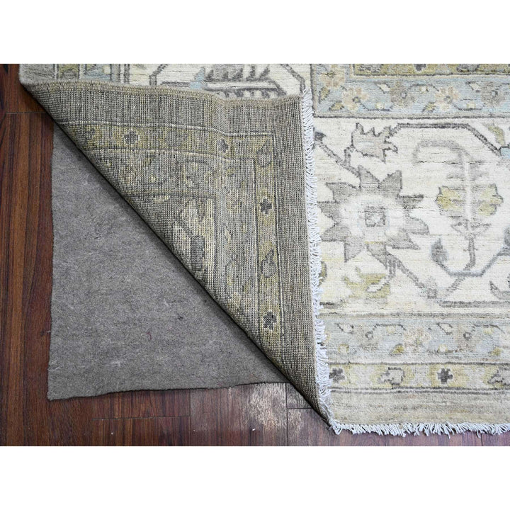 11'11" x 14'8" New Hand Knotted Grey Wool Rectangle Oriental Rug - MOA10288039