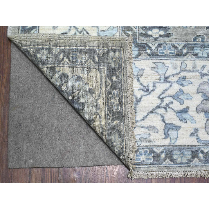 8'3" x 9'11" New Hand Knotted Grey Wool Rectangle Oriental Rug - MOA10288045