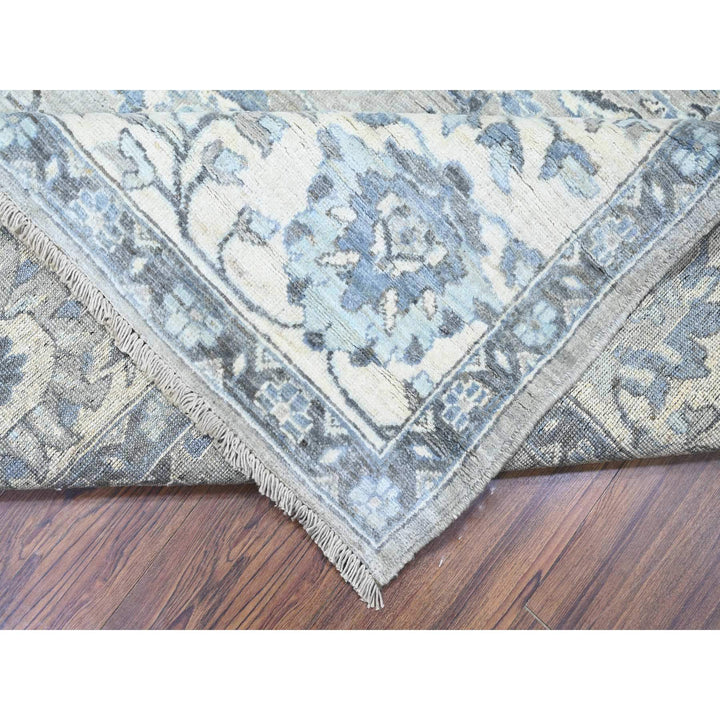 8'3" x 9'11" New Hand Knotted Grey Wool Rectangle Oriental Rug - MOA10288045