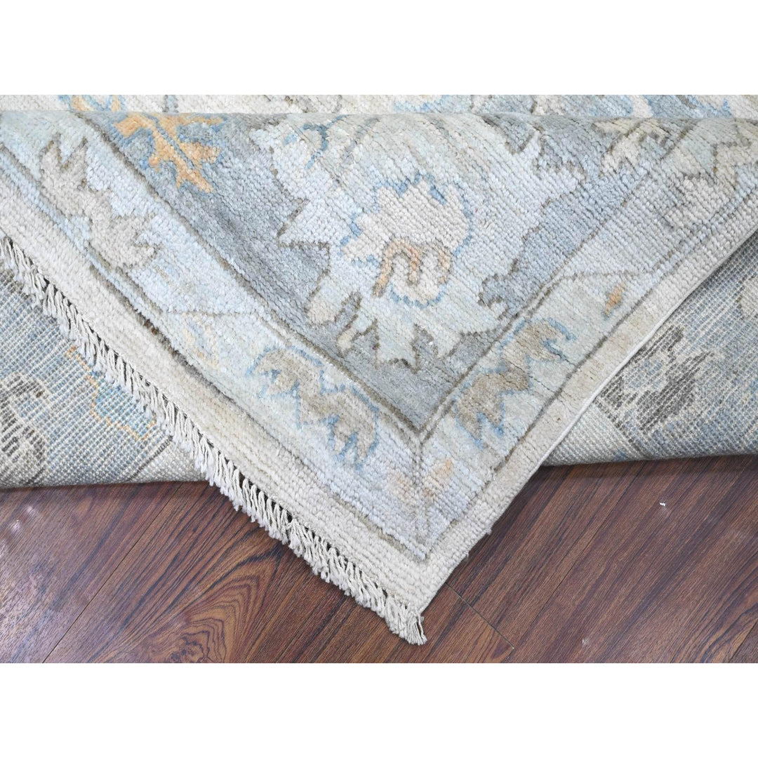 7'10" x 9'11" New Hand Knotted Ivory Wool Rectangle Oriental Rug - MOA10288047