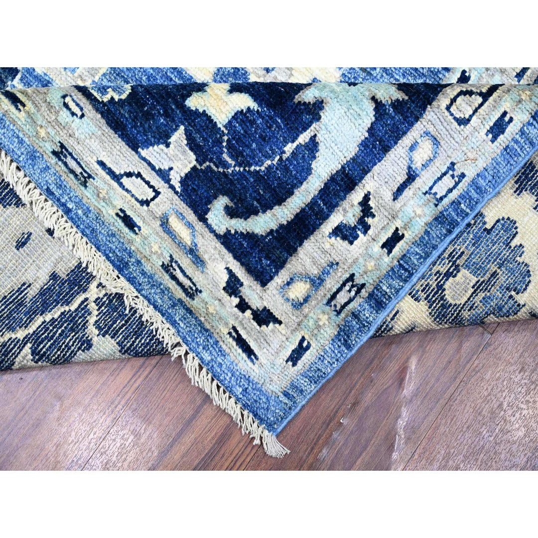 9'7" x 10'1" New Hand Knotted Blue Wool Square Oriental Rug - MOA10288056