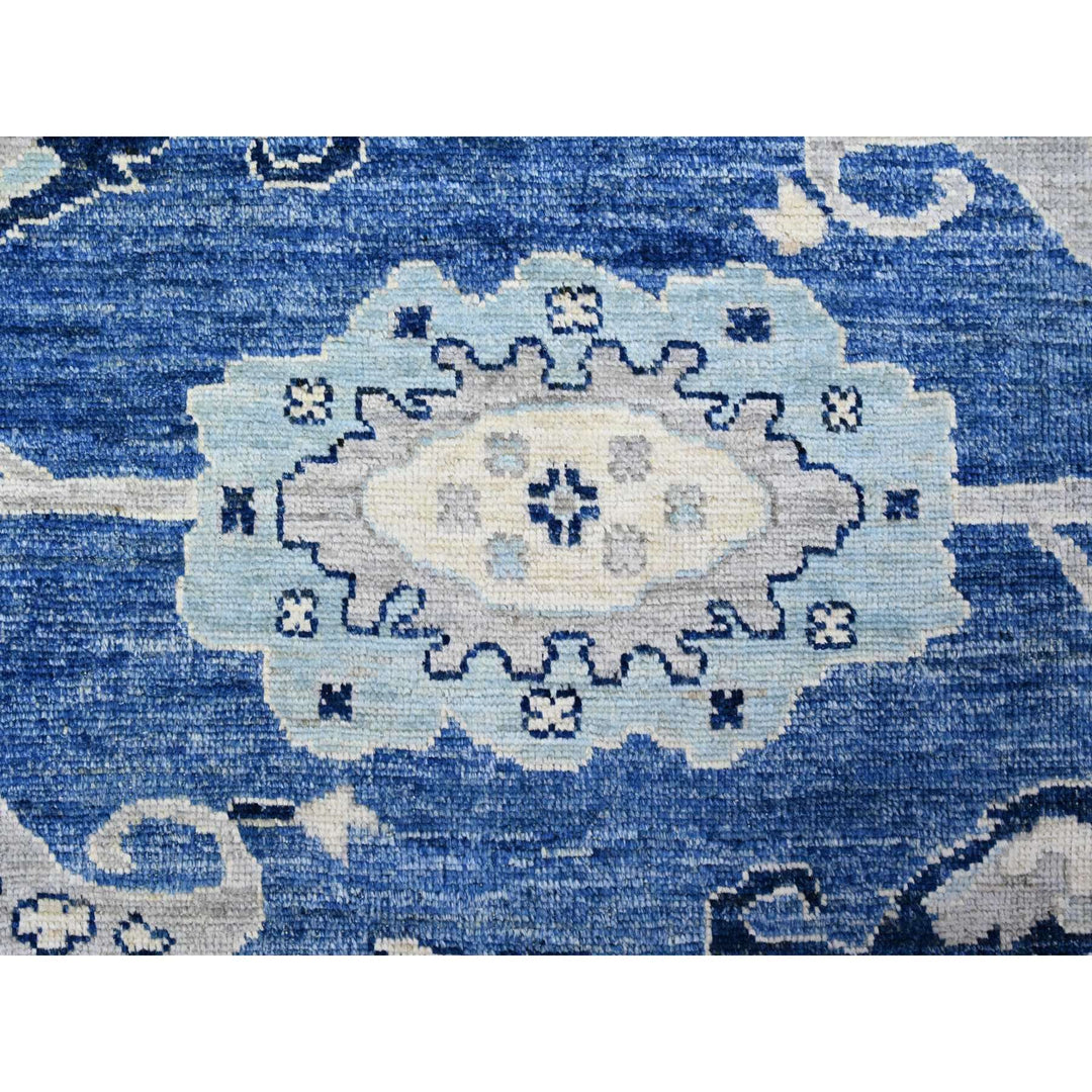 9'7" x 10'1" New Hand Knotted Blue Wool Square Oriental Rug - MOA10288056