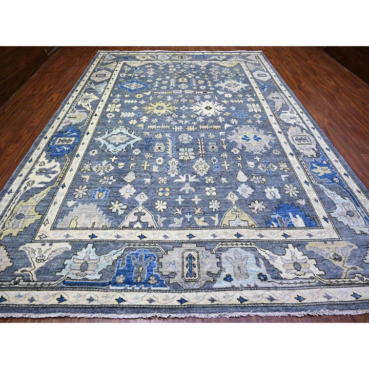 10'0" x 13'11" New Hand Knotted Grey Wool Rectangle Oriental Rug - MOA10288059