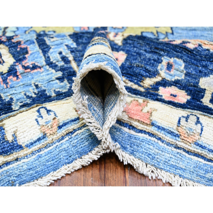 9'9" x 13'5" New Hand Knotted Blue Wool Rectangle Oriental Rug - MOA10288073