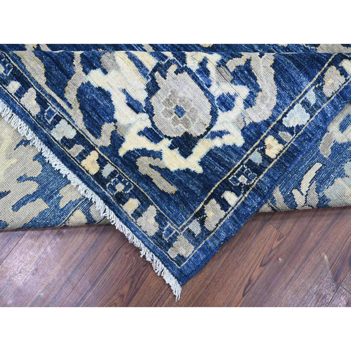 8'3" x 9'8" New Hand Knotted Blue Wool Rectangle Oriental Rug - MOA10288075