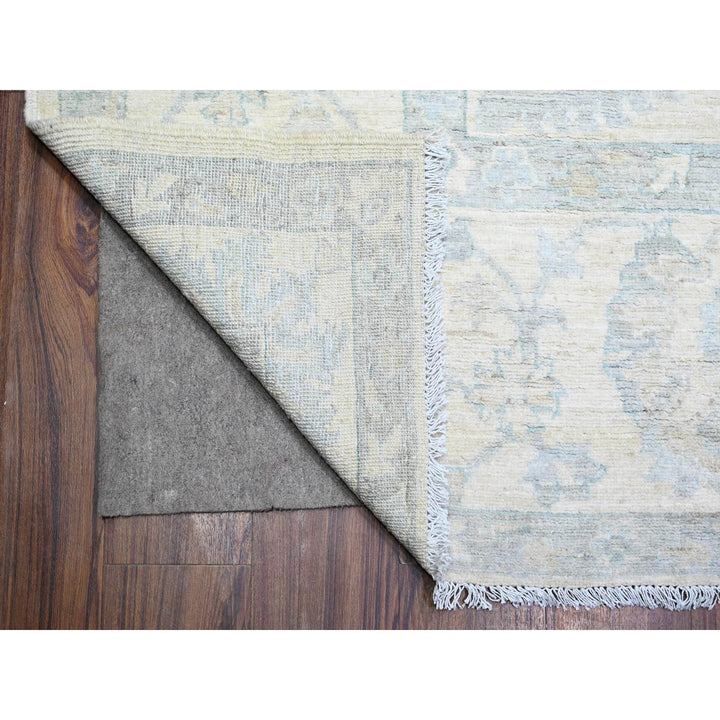 10'2" x 14'1" New Hand Knotted Ivory Wool Rectangle Oriental Rug - MOA10288085