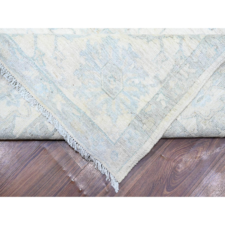 10'2" x 14'1" New Hand Knotted Ivory Wool Rectangle Oriental Rug - MOA10288085