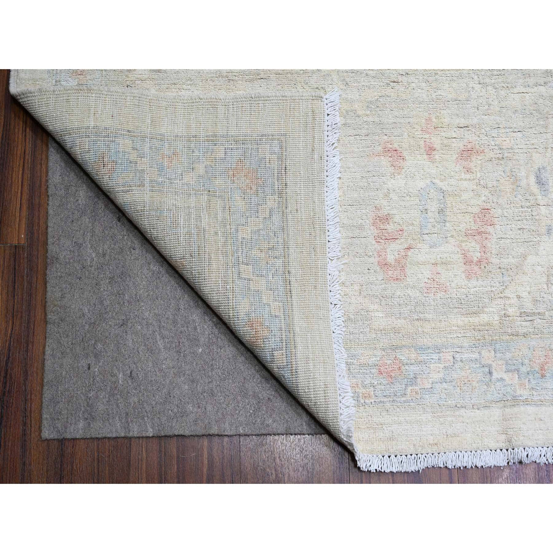 11'7" x 15'0" New Hand Knotted Ivory Wool Rectangle Oriental Rug - MOA10288088