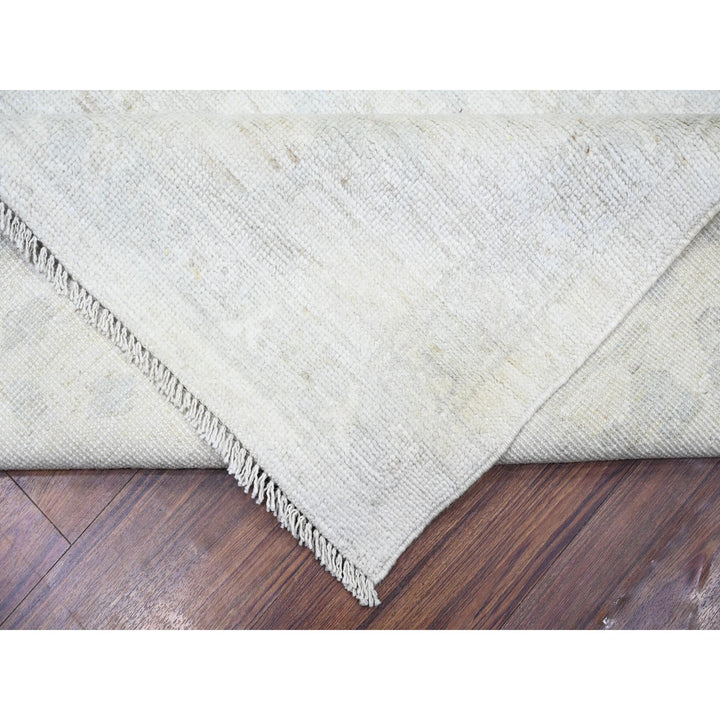 9'2" x 11'7" New Hand Knotted Ivory Wool Rectangle Oriental Rug - MOA10288124