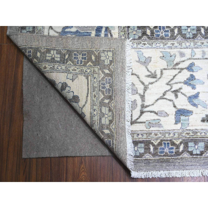 11'11" x 12'1" New Hand Knotted Grey Wool Square Oriental Rug - MOA10288144