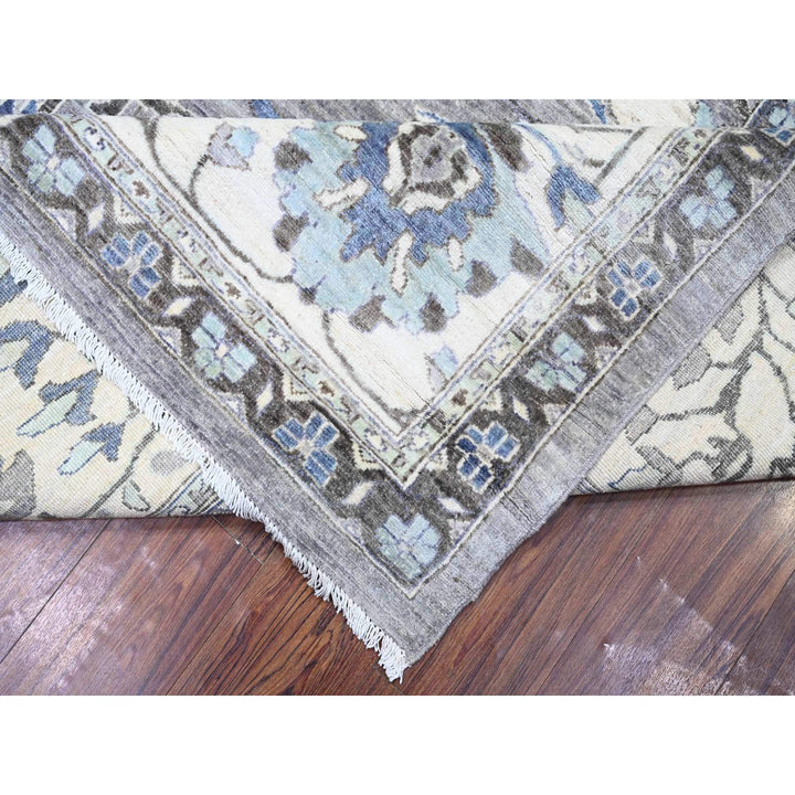 11'11" x 12'1" New Hand Knotted Grey Wool Square Oriental Rug - MOA10288144