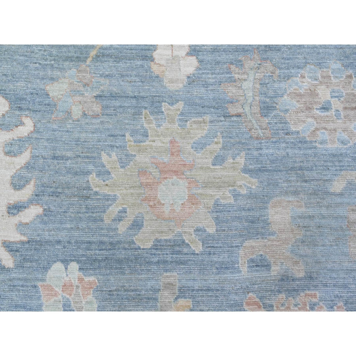 9'0" x 11'9" New Hand Knotted Blue Wool Rectangle Oriental Rug - MOA10288164