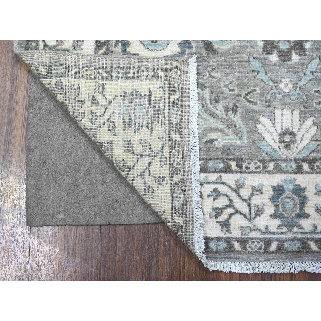 4'0" x 5'11" New Hand Knotted Grey Wool Rectangle Oriental Rug - MOA10288167