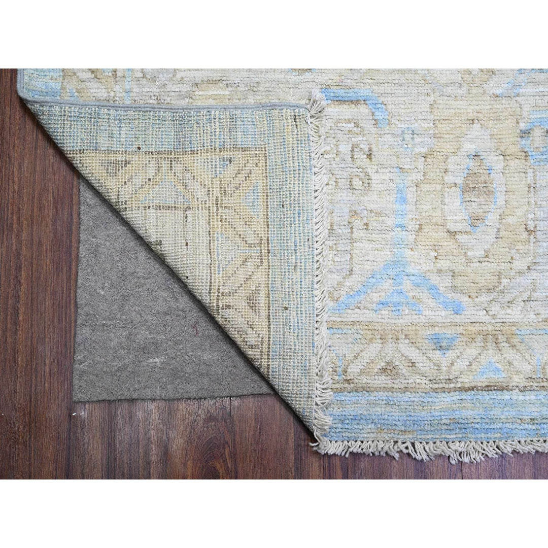 10'0" x 13'8" New Hand Knotted Blue Wool Rectangle Oriental Rug - MOA10288182