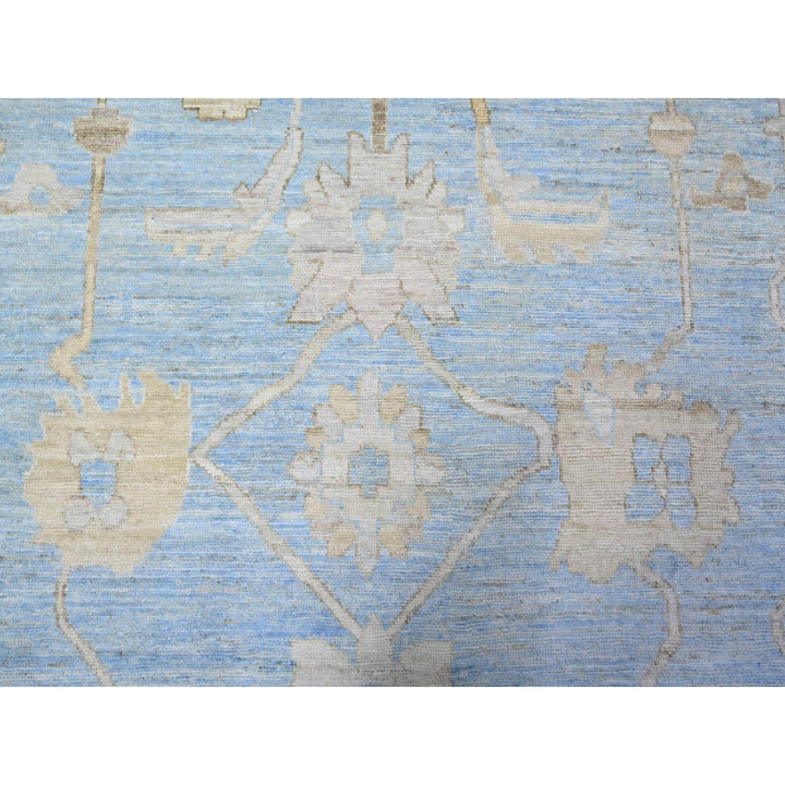 10'0" x 13'8" New Hand Knotted Blue Wool Rectangle Oriental Rug - MOA10288182